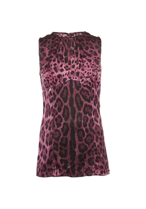 Dolce & Gabbana Pre-Owned leopard-print satin top - Purple