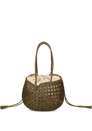DRAGON DIFFUSION Juventus woven leather bucket bag - Green