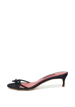 Carolina Herrera Vintage bow-detail suede sandals - Black
