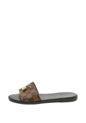 Louis Vuitton Pre-Owned Lock It slide sandals - Brown