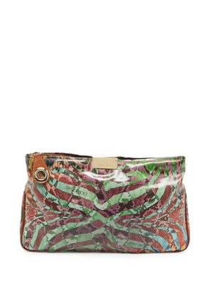 Jimmy Choo Pre-Owned python-print clutch bag - Green