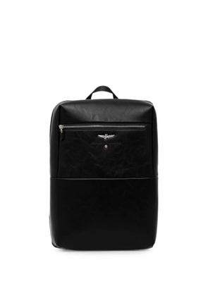 Aeronautica Militare logo-plaque zip-pocket backpack - Black