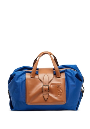 Tod's Vintage leather-trim duffle bag - Blue