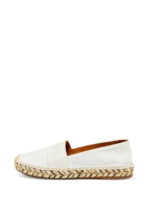Chloé Pre-Owned Woody logo-strap espadrilles - White