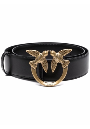 PINKO logo-plaque leather belt - Black