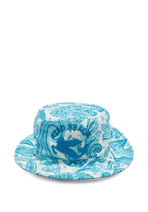 Etro Pre-Owned Paisley print logo bucket hat - Blue