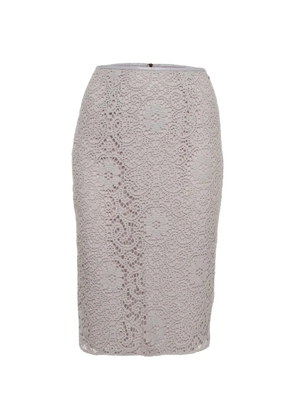 Burberry Pre-Owned floral-lace pencil midi skirt - Purple