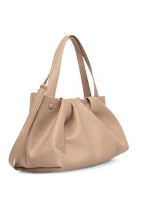 Themoirè Athena Bottalato Corn ruched pebbled tote bag - Neutrals