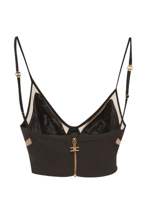 Elisabetta Franchi tulle insert bustier top - Black