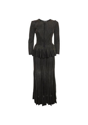 Alexander McQueen Pre-Owned embroidered peplum-waist top and skirt set - Black