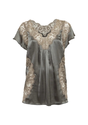 Dolce & Gabbana Pre-Owned lace-trim satin top - Green