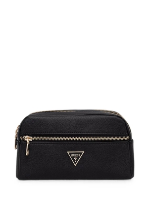 GUESS USA logo-plaque make up bag - Black