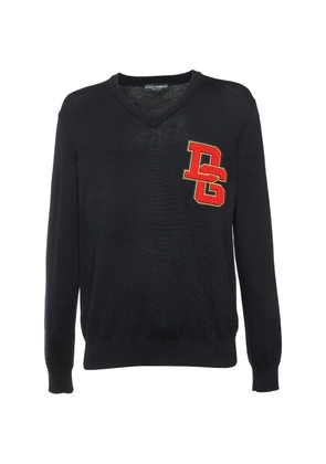 Dolce & Gabbana Pre-Owned DG Logo V-neck sweatshirt - Black
