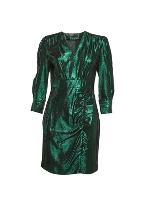 Maje herringbone frilled mini dress - Green