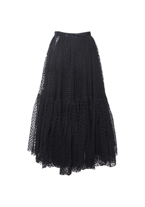 Christian Dior Pre-Owned dotted tulle gathered midi skirt - Black