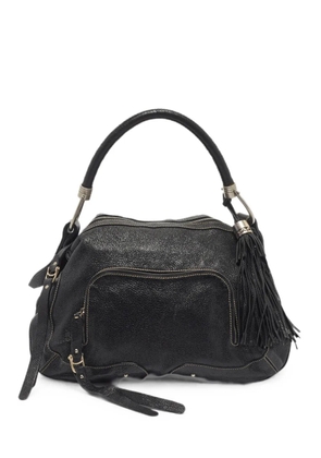 Aigner Vintage tassel-detail leather shoulder bag - Black