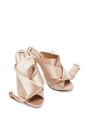 Nº21 Ronny pleated mules - Neutrals