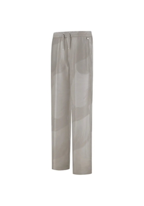 Herno floral-print silk trousers - Grey