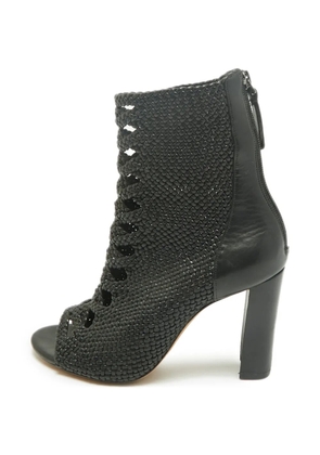 Alexandre Birman woven-leather open-toe ankle boots - Black
