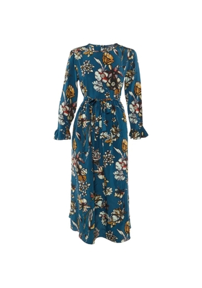 'S Max Mara floral-print silk midi dress - Blue