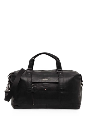 Aeronautica Militare logo-plaque leather holdall - Black