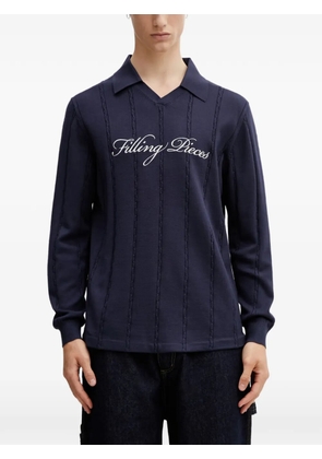 Filling Pieces logo-embroidered cable-knit sweatshirt - Blue