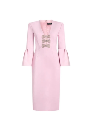 Jenny Packham Debut crystal-embellished bell-sleeve dress - Pink