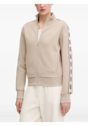 GUESS USA logo-tape zip-up sweater - Neutrals