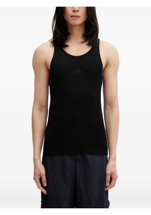 Filling Pieces ribbed-knit embroidered-logo vest - Black