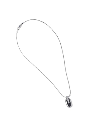 GUESS USA logo-engraved tag-pendant necklace - Silver