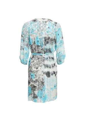 DVF Diane von Furstenberg metallic-dot wrap mini dress - Blue