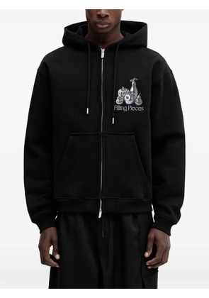 Filling Pieces Chrome Fruit graphic-print zip-up hoodie - Black