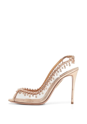 Aquazzura Temptation crystal-embellished slingback sandals - Gold