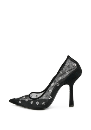 Pre-Owned Alexander Wang Delphine crystal-logo pumps - Black