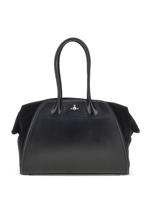 Vivienne Westwood Orb-plaque panelled shoulder bag - Black