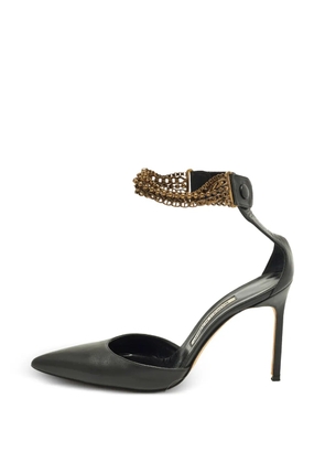 Manolo Blahnik chain-embellished Mary Jane pumps - Black