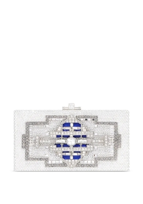 Judith Leiber Lillian crystal-embellished geometric clutch bag - Silver