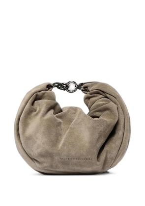 Brunello Cucinelli suede slouchy clutch bag - Neutrals
