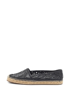 Burberry Pre-Owned cut-out leather espadrilles - Black