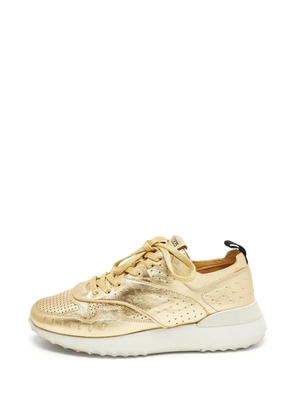 Tod's Vintage perforated metallic sneakers - Gold