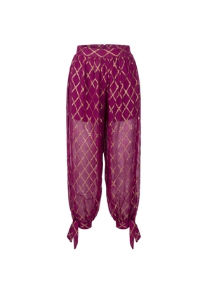 Taller Marmo Giuni diamond-pattern silk trousers - Purple