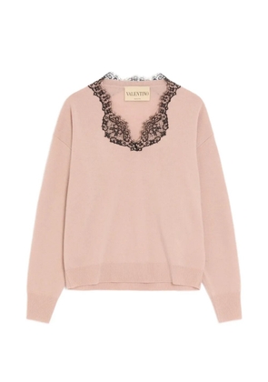 Valentino Garavani cashmere sweater with lace - Pink