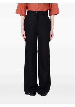 Colmar linen drawstring palazzo pants - Black