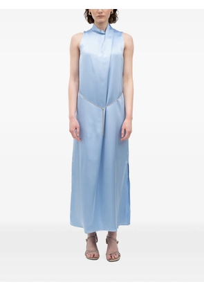 HUGO satin chain-belt maxi dress - Blue