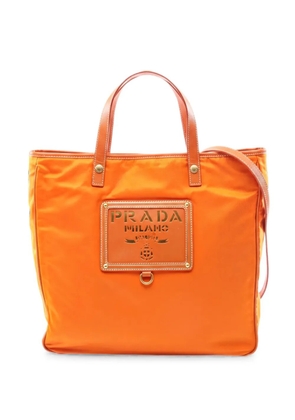 Prada Pre-Owned 2010s nylon saffiano-leather tote bag - Orange