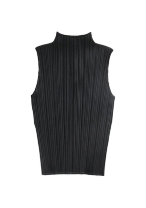 Pleats Please Issey Miyake pleated high-neck top - Black