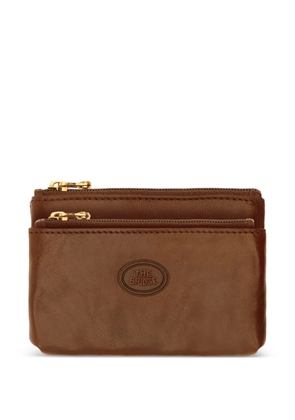 The Bridge double-zip leather keyring - Brown