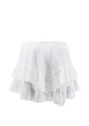 MARANT ÉTOILE Jocadia broderie-anglaise ruffled shorts - White