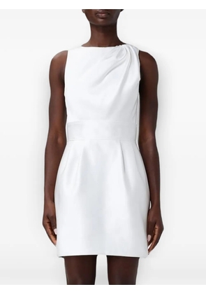 Elisabetta Franchi draped-neckline logo-plaque mini dress - White
