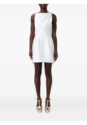Elisabetta Franchi draped-neckline logo-plaque mini dress - White